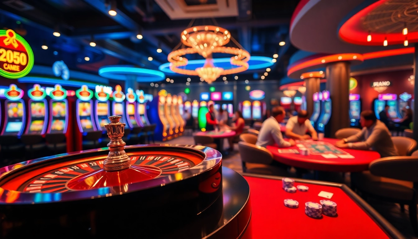 Jouer à des jeux casino en ligne avec un environnement de casino vibrant et animé.