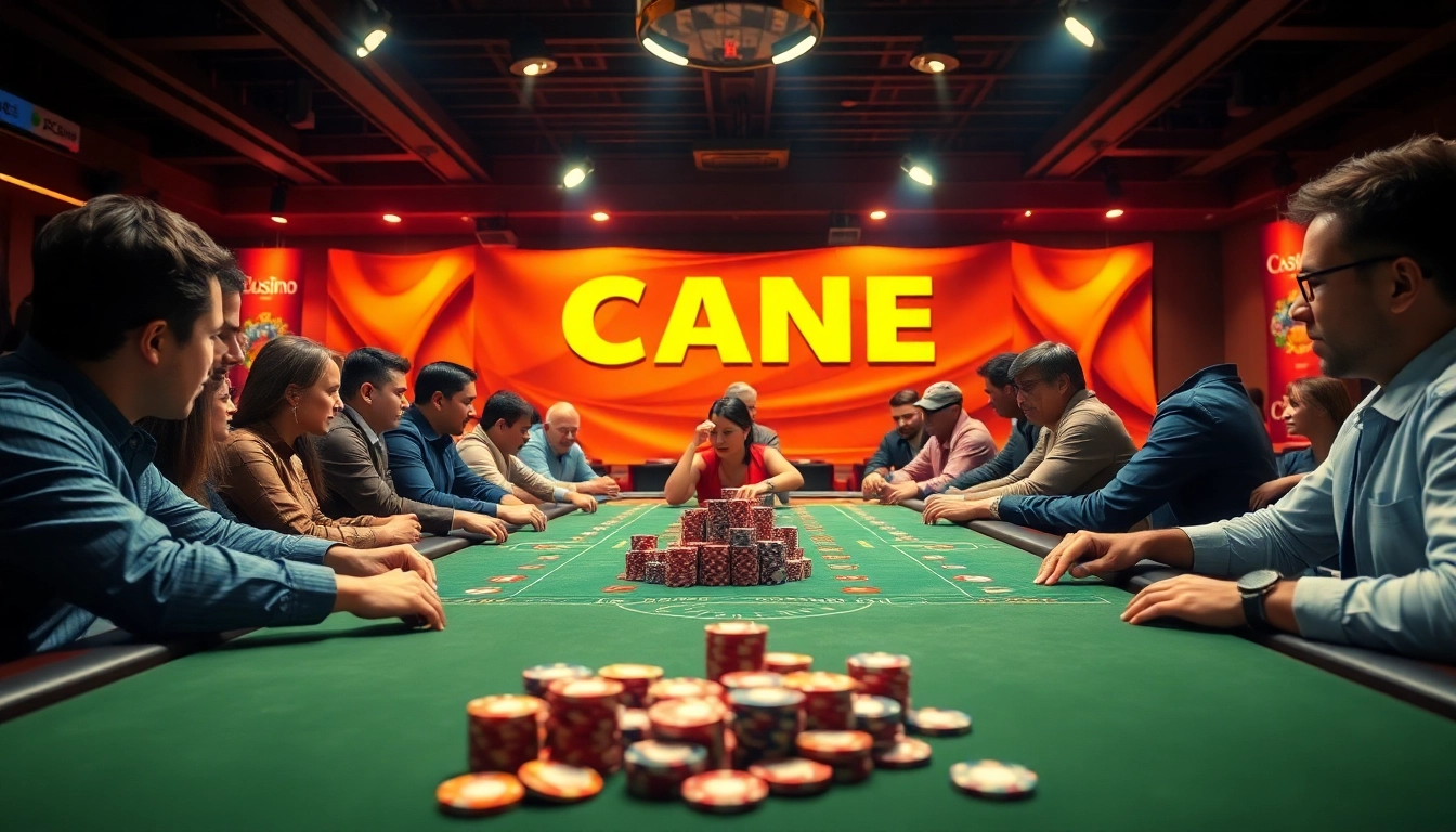 Vibrant jeux casino en ligne scene with diverse players and colorful gaming elements.